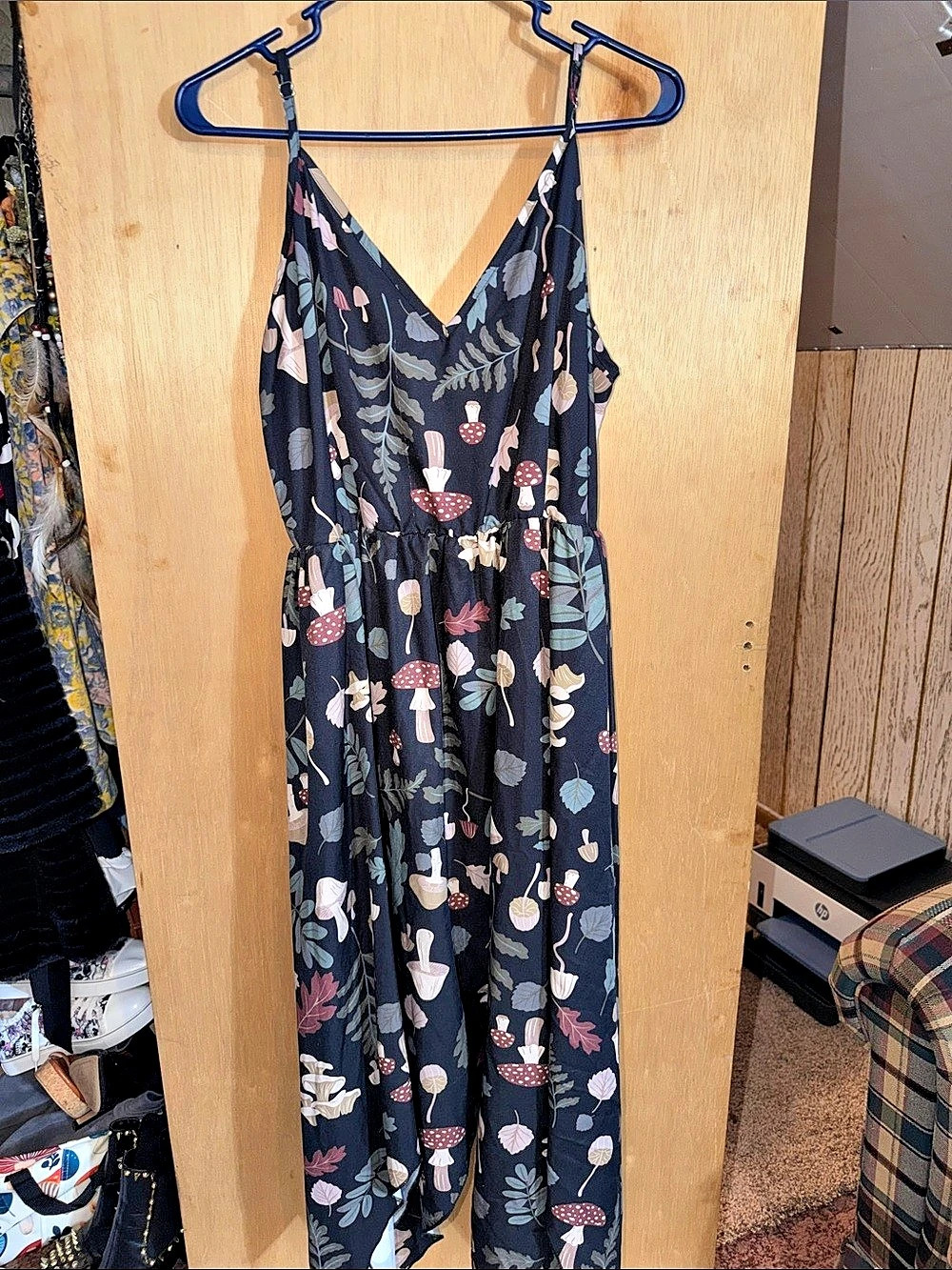 Floral Maxi Dress in Black & Pink Like New